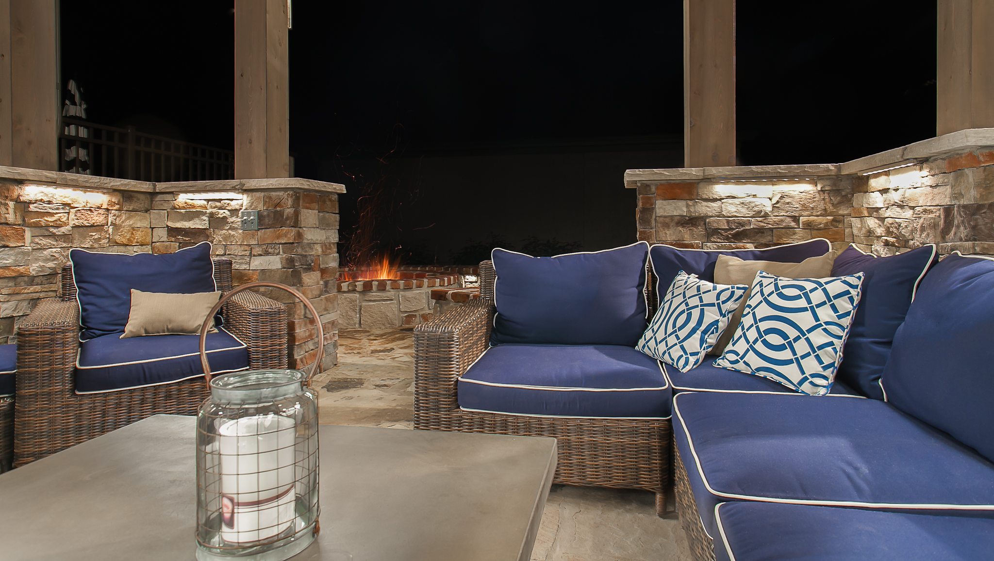 patio firepit outdoor seating